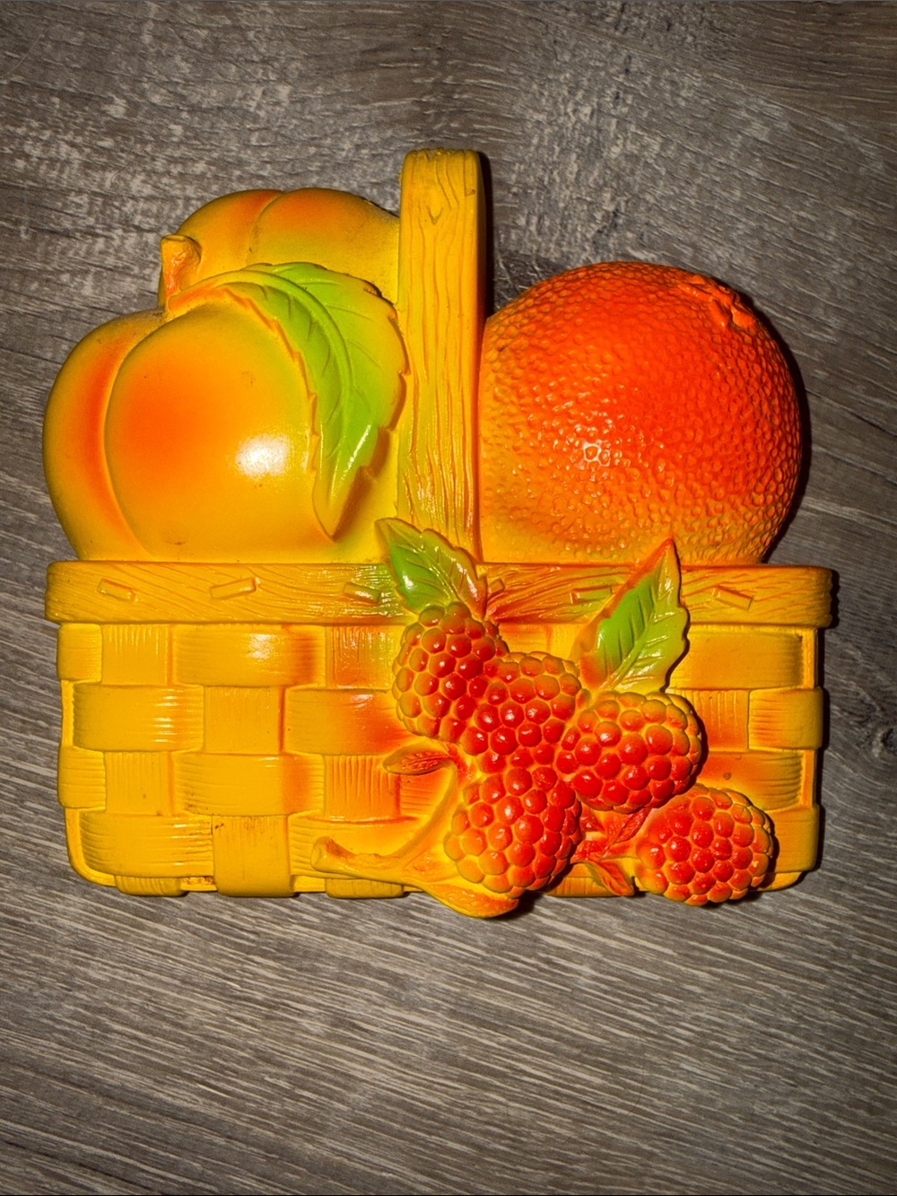 Miller Studio Chalkware Wall Decor | Vintage  Fruit Basket Walk Hanging w/ Hook